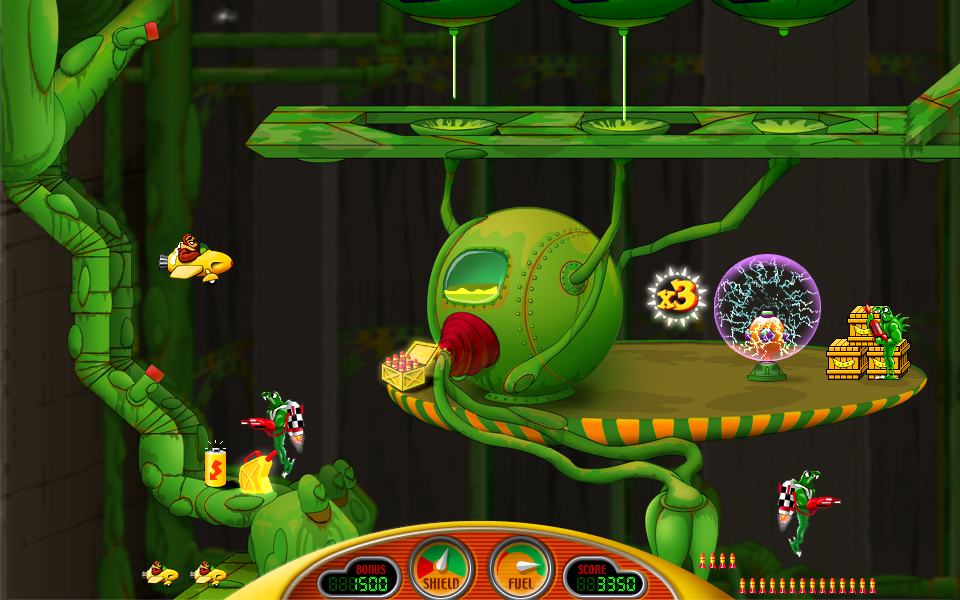 Captain Bumper game screenshot at level 3 - The Zeurbs' Factory