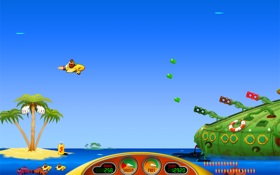 Captain Bumper game screenshot at level 6 - Bounty Blast
